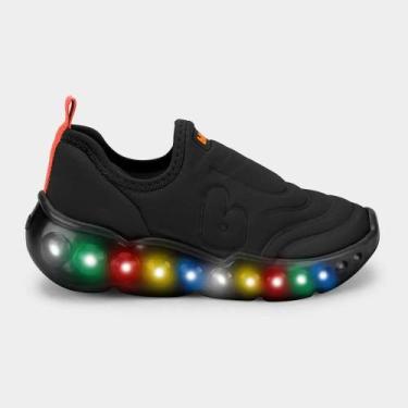 Imagem de Tênis Infantil Bibi Menino de Led Calce Fácil, Preto, Fire, Preto, 27