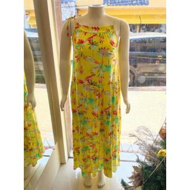 Imagem de vestido longo viscose estampado - luz lua