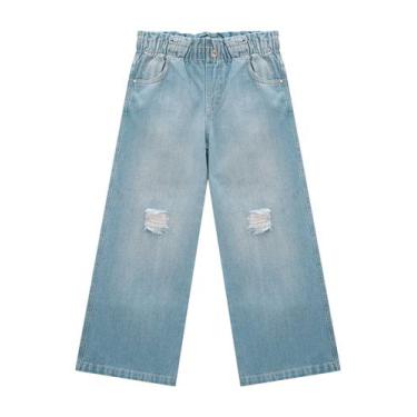 Imagem de Calça Jeans Arkansas infantil Modelo Wide Leg - Infanti, 14, Jeans