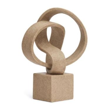 Imagem de Escultura Decorativa Abstrata em Poliresina Areia 26cm 21559 Mart