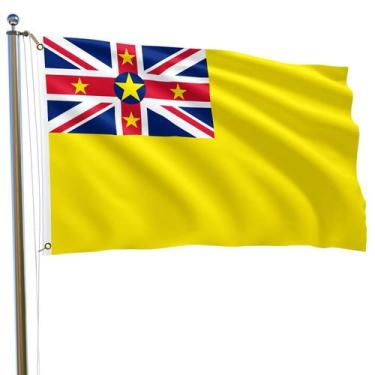 Imagem de Bandeira MTTUOU Niue Nova Zelândia 150x240cm Poliéster Interior e Exte