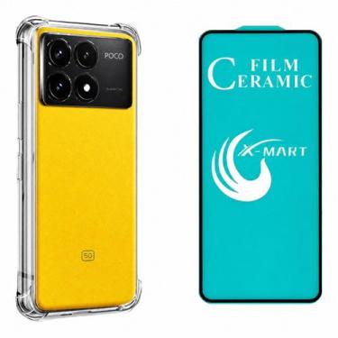 Imagem de Kit Capa Transparente + Película de Cerâmica para Xiaomi Poco X6 Pro -