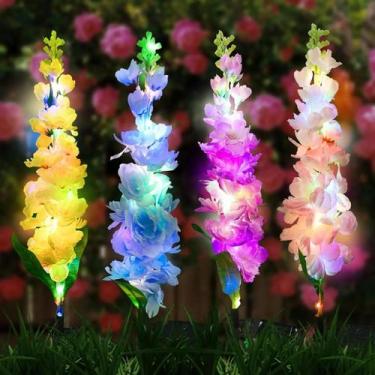 Imagem de Luzes De Jardim Solares À Prova d'Água, Luz Solar Em Forma De Flor Par