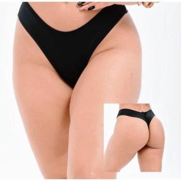 Imagem de Calcinha fio dental duplo de poliamiada cos alto, premium., U, Creme