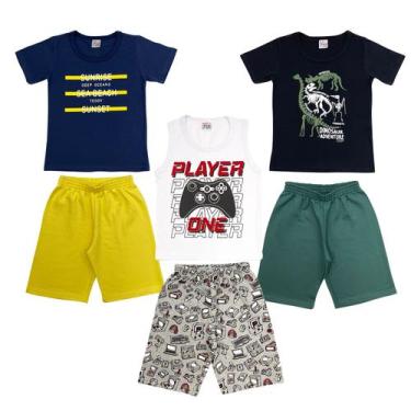 Imagem de Kit 3 Conjuntos de Roupa Infantil de Menino - 6 peças - Teddy Collor, 