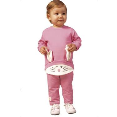 Imagem de Conjunto Moletom Rosa Coelho Infantil Bugbee, M, Rosa