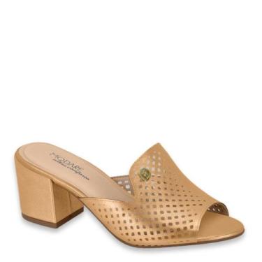 Imagem de Tamanco Feminino Modare Salto Baixo Grosso Conforto 7109.475, Bronze, 