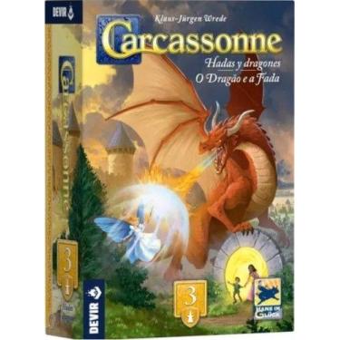 Imagem de Carcassonne: Expansão 3 - O Dragão e a Fada - Jogo de Tabuleiro - Devi