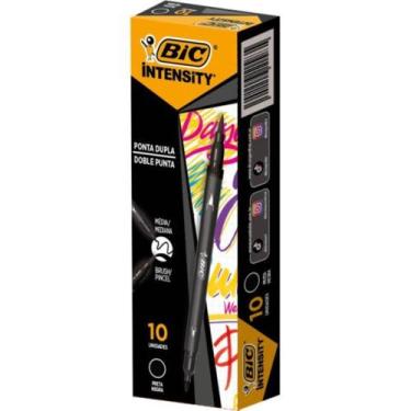 Imagem de Caneta com Ponta Porosa Intensity 2 Pontas Preta CX.C/10 - BIC