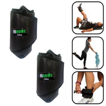 Imagem de Caneleira 10kg tiras autocolantes Ajustável Musculação Par Reforçada -