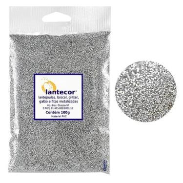 Imagem de Glitter de PVC Metalizado Pacote c/ 100g - Lantecor  Papelaria  Escola