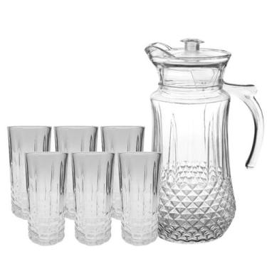 Imagem de Conjunto De Jarra 1,4L Com 6 Copo Simetria 350ml de Vidro Para Água Su