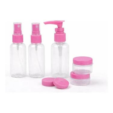 Imagem de Kit Frascos Viagem 5pcs Spray Pump Potes Rosa E Roxo Rosa - DUDADEN ST