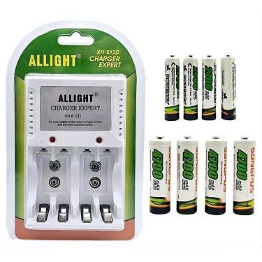 Imagem de Carregador de Pilhas OEM Charger Expert A-612 Bivolt com Auto Stop e Leds Indicadores 4 AA e 4 AAA Recarregáveis