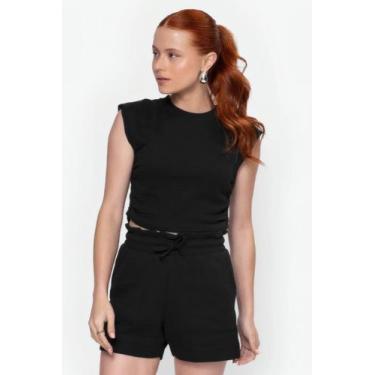 Imagem de Short Clochard Menina Cós Elástico Verão Minty, Preto, 16