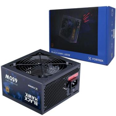 Imagem de Fonte Gamer ATX Fortrek Black Hawk 650W, 80 Plus Bronze, Bivolt, Preto