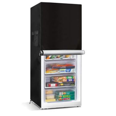 Imagem de Bitubi Capa vertical para freezers, capa de geladeira externa, à prova d'água, à prova de poeira, à prova de sol, 83,8 cm L x 83,8 cm P x 170 cm A. Adequado para a maioria dos minifreezers compactos