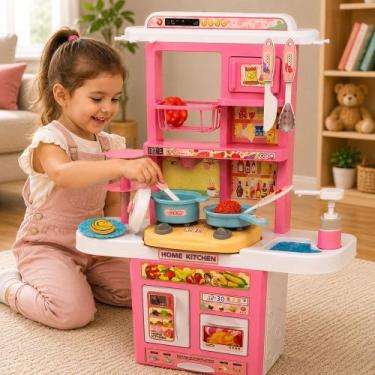 Imagem de Cozinha infantil Com Luzes E som - Rosa - IMPORTUDO