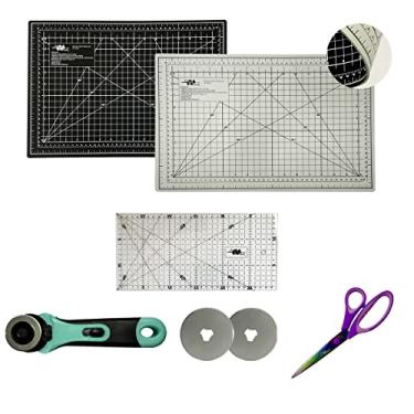 Imagem de Base Corte A3 45x30 Preta e Cinza Cortador 45mm 2 Laminas Régua 15x30 Tesoura de Titânio (Cortador 45mm Tiffany)