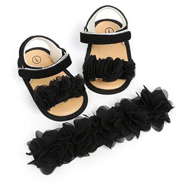 Imagem de Sapatos para bebês meninas Tuoting, Sapatos para bebês Mary Jane, Sapatos para princesas, Sapatos para recém-nascidos, bebês e crianças pequenas, 1905 Black, 0-6 Months Infant