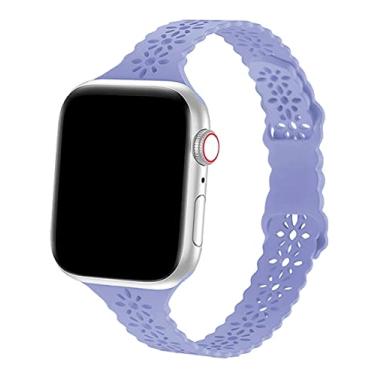 Imagem de Pulseira Silicone Renda, compatível com Apple Watch (42/44/45, Lavanda Inglesa)