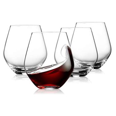 Imagem de Godinger Taças de vinho, taças de vinho sem haste, taças de vinho tinto, taças de vinho, taça de vinho sem haste - 500 ml, conjunto de 4 - Feito na Europa