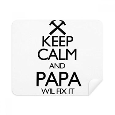 Imagem de Pano de limpeza com citação Keep Calm and Papa Wil Fix It, 2 peças, tecido de camurça