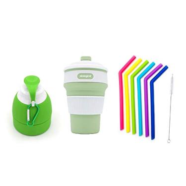 Imagem de Garrafa, Copo de 350ml e 6 Canudos Reutilizáveis de Silicone | Eko Kit 12