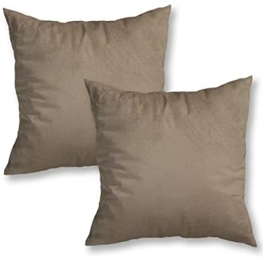 Imagem de Kit 2 Capas de Almofada Veludo - 45 x 45 cm (Bege)