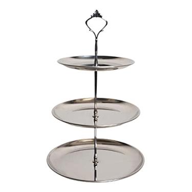 Imagem de Gazechimp Suporte Para Cupcakes, Pratos De Sobremesa, Frutas, Doces, Torre De Exibição Para Crianças, Chá De Aniversário, Chá De Bebê, Bandeja De Servir, Tamanho Real Três Camadas