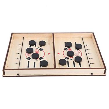 Jogo de Mesa de Hóquei de Madeira, Jogo de Estilingue de Xadrez de Madeira  Fácil de Jogar Batalha de Dois Jogadores Tamanho Grande para Jogos de Festa