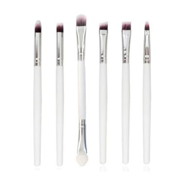 Imagem de Pincel de Maquiagem 6pcs Delineador de Olhos Sombra Sobrancelha Lábio Ferramentas de Maquiagem Ferramentas de Base Ferramentas de Base Conjunto de Pincéis de Maquiagem Designer de Beleza, Branco