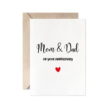 Imagem de Cartão de aniversário de filha ou filho, aniversário romântico para mãe e pai no cartão de aniversário com envelope