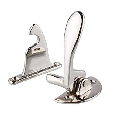 Imagem de Alavanca esquerda de níquel offset trava e pega | armário antigo, armário vintage, armário de mesa, ferragens de móveis de mesa | KC-16N