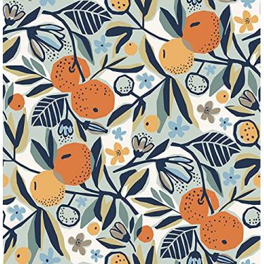 Imagem de Papel de parede para destacar e colar Navy Clementine Garden