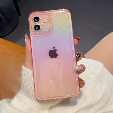 Imagem de Capa de telefone transparente holográfica colorida com brilho a laser para iphone 13 12 11 pro max x xr xs max 7 8 plus capa à prova de choque de tpu macio, a, para iphone 12 pro