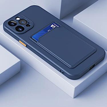 Imagem de Capa de telefone de silicone para carteira para iPhone 11 12 13 Pro Max XS XR X 6 6s 7 8 Plus SE 3 2022 2020 13 Mini Capa à Prova de Choque, Azul Escuro, Para iPhone 11 Pro
