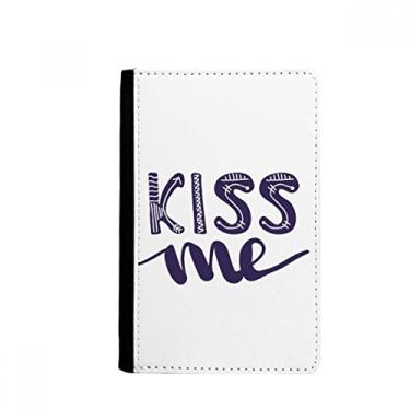 Imagem de Kiss Me Cute Quote Handwrite Style Passport Holder Notecase Burse Wallet Cover Card Purse, Multicolor