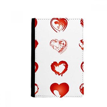 Imagem de Porta-cartão porta-passaporte esboço vermelho coração dia dos namorados notecase burse capa carteira porta-cartão, Multicolor