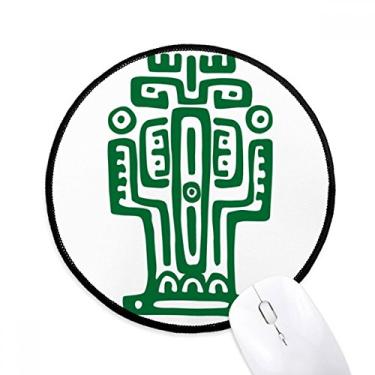 Imagem de DIYthinker Totems México Civilização Antiga Cactus Mouse Pad Desktop Office Tapete Redondo para Computador