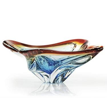 Imagem de Centro de Mesa de Cristal Murano Aquamarine com Vermelho - São Marcos