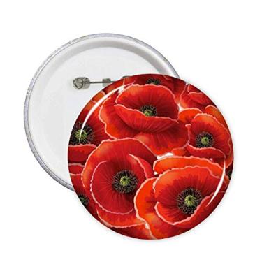 Imagem de Flores vermelhas de milho brochados broche, botão de crachá, decoração acessório, 5 peças