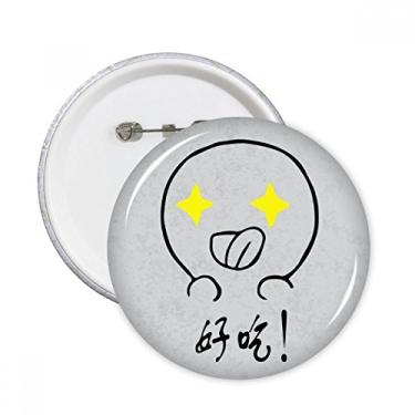 Imagem de Delicioso preto bonito bate-papo padrão feliz pinos redondos crachá botão decoração acessório 5 peças