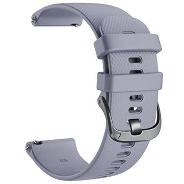 Imagem de HAZELS Pulseira de silicone para Garmin Vivoactive 4 4S Forerunner 245 645 Vivoactive 3 Pulseira inteligente 18 20 22mm Pulseira (Cor: Cinza, Tamanho: 22mm Vivoactive 4)