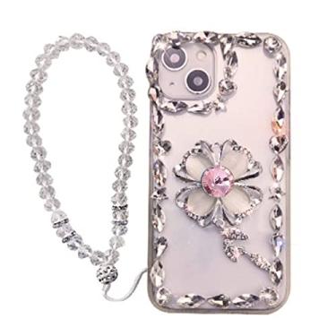 Imagem de Bling Diamond Flower Soft Phone Case para Samsung Galaxy S10 A32 A52 A72 S20 S21 S22 Plus Ultra Pro FE A 71 51 Note 10 20 Cover, D,11, Pink Flower, Para A52 (4G ou 5G)