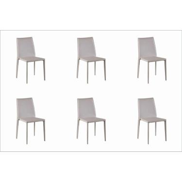 Imagem de Kit 6 Cadeiras Revestimento PVC Amanda Rivatti Móveis Nude