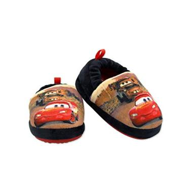Imagem de Disney Carros Relâmpago McQueen Tapete de reboque para meninos Pantufas Aline de pelúcia, Black/Red, 11-12 Little Kid