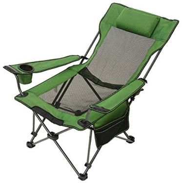 Imagem de Cadeira de acampamento ao ar livre com apoio de braço, espreguiçadeira portátil dobrável com porta-copos, reclinável leve para escritório de pesca Cochilo A 110x62x35cm (43x24x14 polegadas) O dobro do