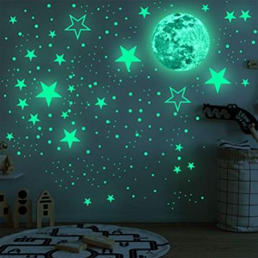 Imagem de TOYANDONA Adesivos de parede com estrelas que brilham no escuro para decoração de teto de parede para quarto de crianças