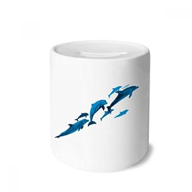 Imagem de Porta-moedas de cerâmica Dolphin grande e pequena caixa de dinheiro para presente de cofrinho